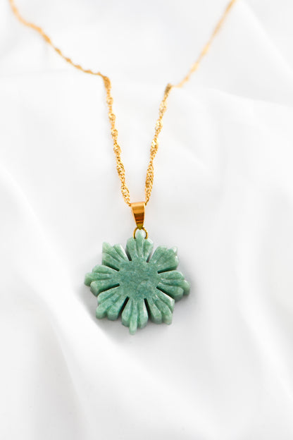 DBL Jewelry Jade mabuhay Sun with 18k Gold Plated Stainless Steel on a white background