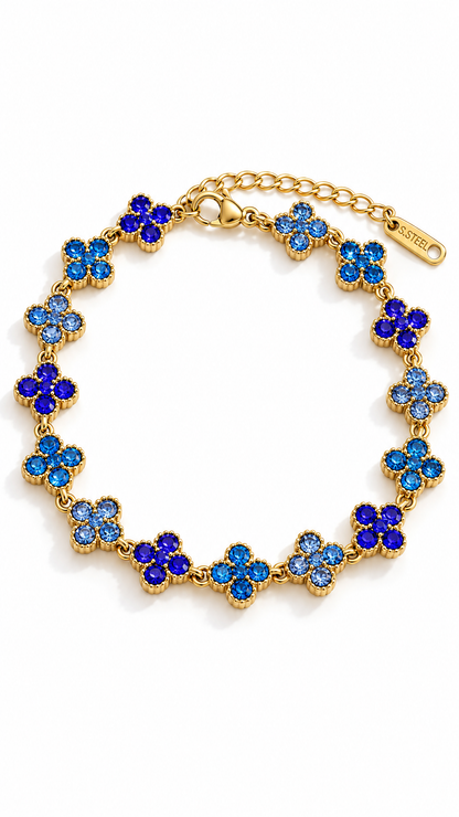 SAPPHIRE LUCKY CLOVER AGIMAT BRACELET