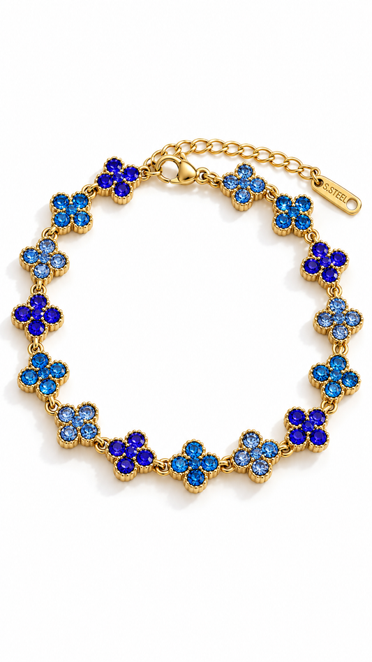 SAPPHIRE LUCKY CLOVER AGIMAT BRACELET