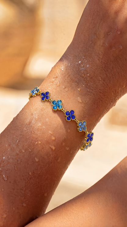 SAPPHIRE LUCKY CLOVER AGIMAT BRACELET