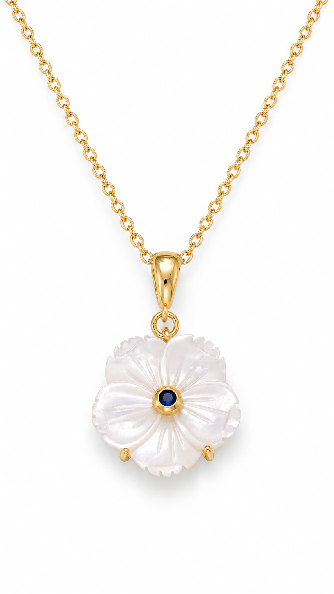 SAPPHIRE SAMPAGUITA FLOWER NECKLACE