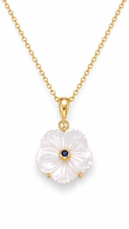 SAPPHIRE SAMPAGUITA FLOWER NECKLACE