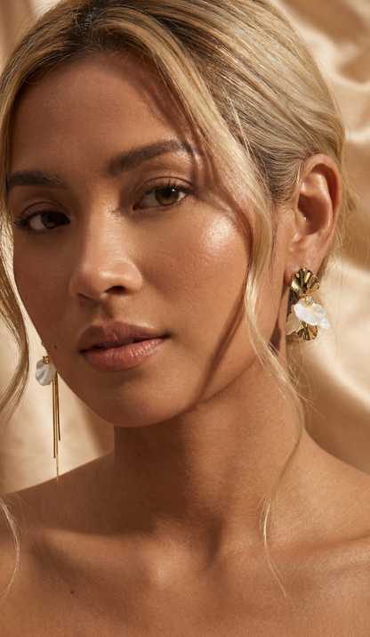 SAMPAGUITA FLOWER PEARL DROP EARRINGS