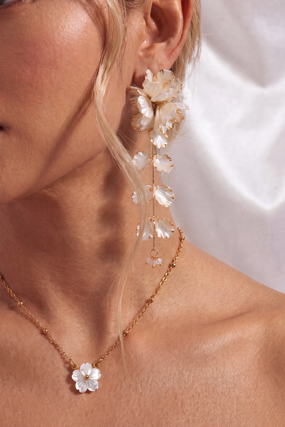 BRIDAL SAMPAGUITA FLOWER DROP EARRINGS