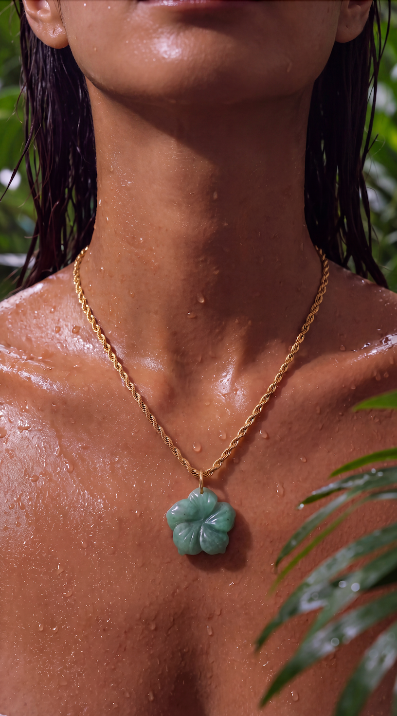 GEMSTONE SAMPAGUITA FLOWER NECKLACE