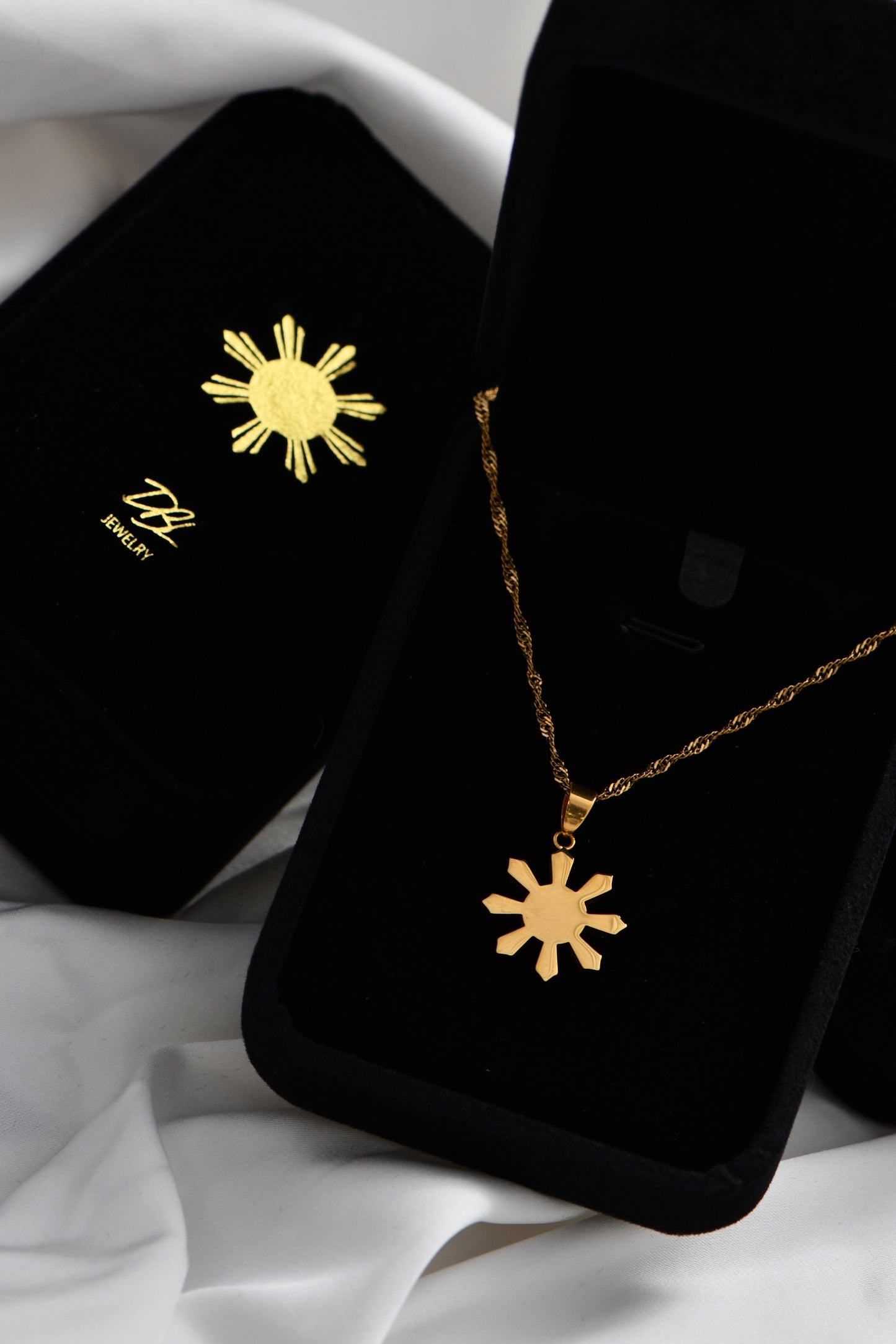 Special Black Velvet Mabuhay Sun Collection Box. By DBL Jewelry