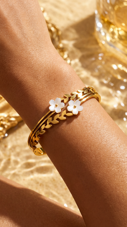 SAMPAGUITA FLOWER BANGLE BRACELET