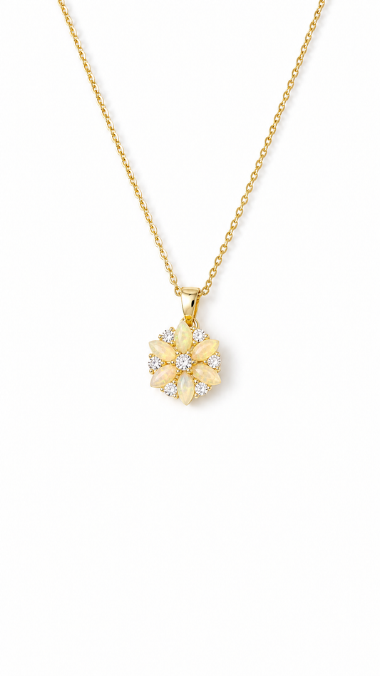 DAINTY BINIBINI SPINNING FLOWER NECKLACE