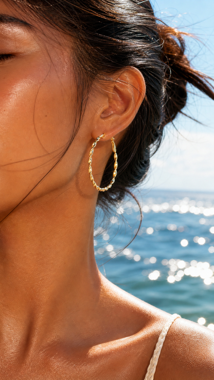BORACAY WAVES HOOP EARRINGS
