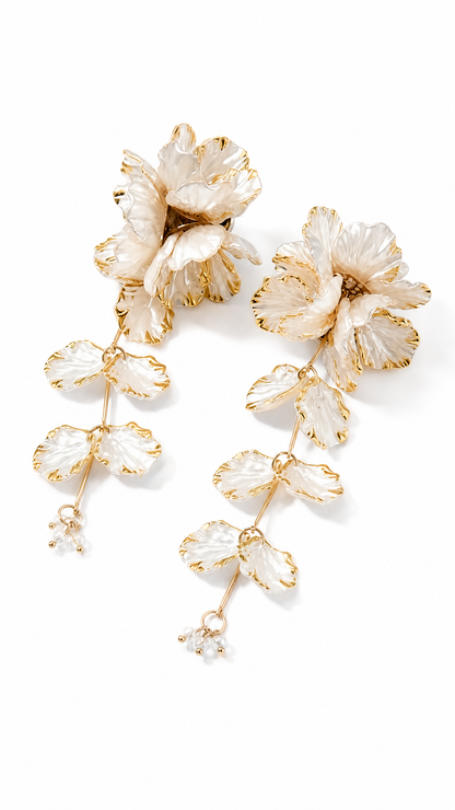 BRIDAL SAMPAGUITA FLOWER DROP EARRINGS