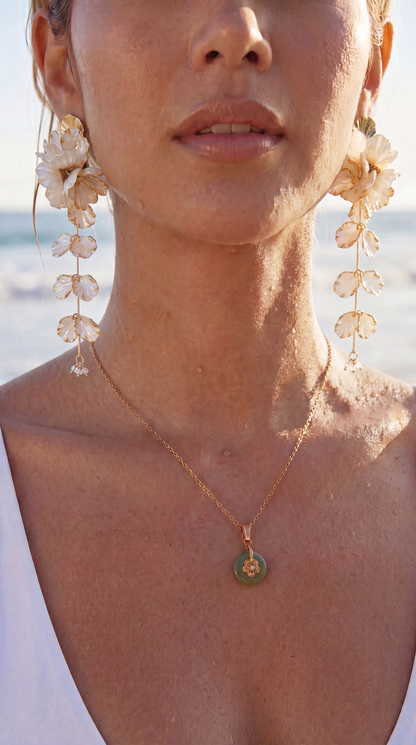 BRIDAL SAMPAGUITA FLOWER DROP EARRINGS