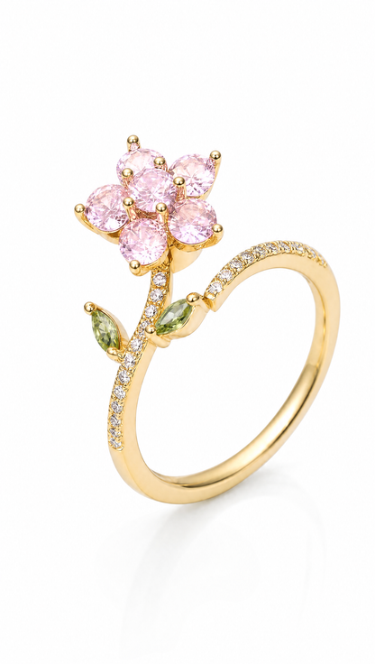 CHERRY BLOSSOM FLOWER ROTATING RING