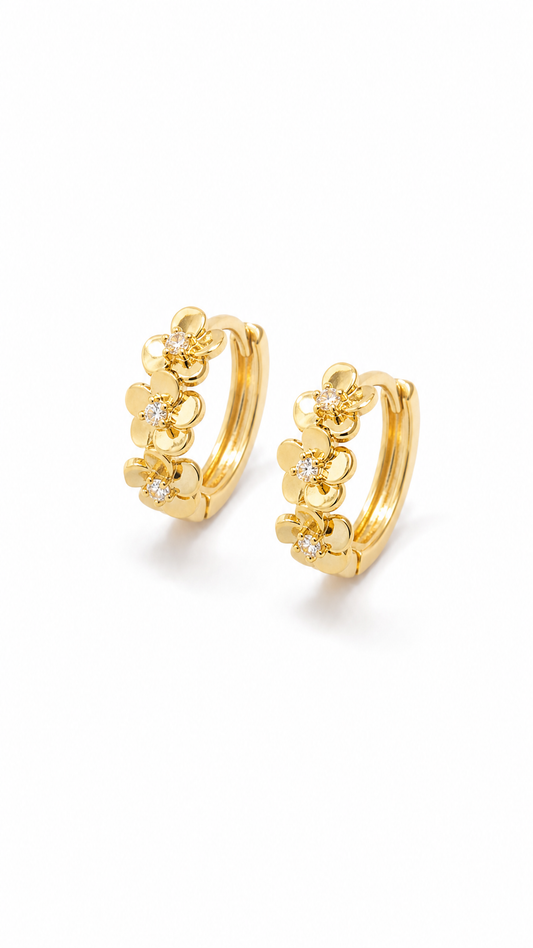 DAINTY HIBISCUS FLOWER EARRINGS