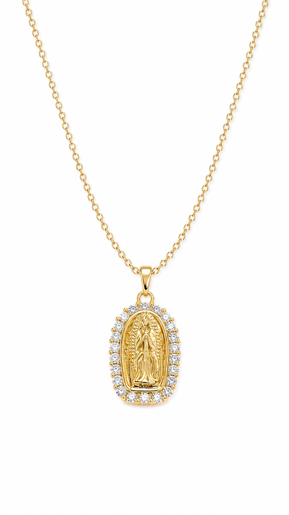DIAMOND VIRGIN MARY NECKLACE