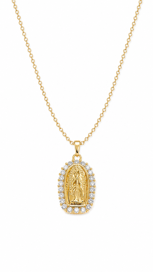 DIAMOND VIRGIN MARY NECKLACE