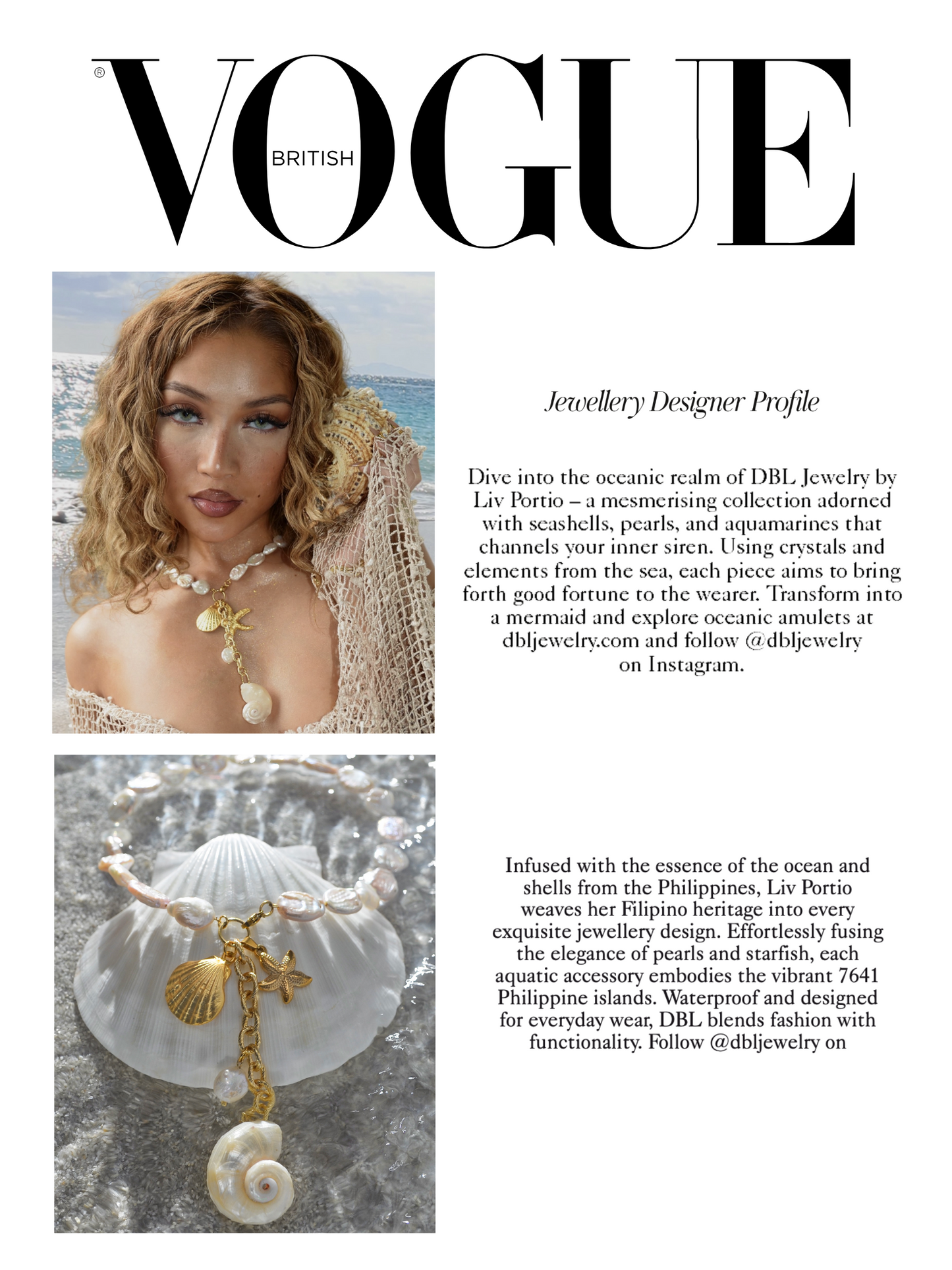 LA MER NECKLACE : FEATURED ON VOGUE MAGAZINE