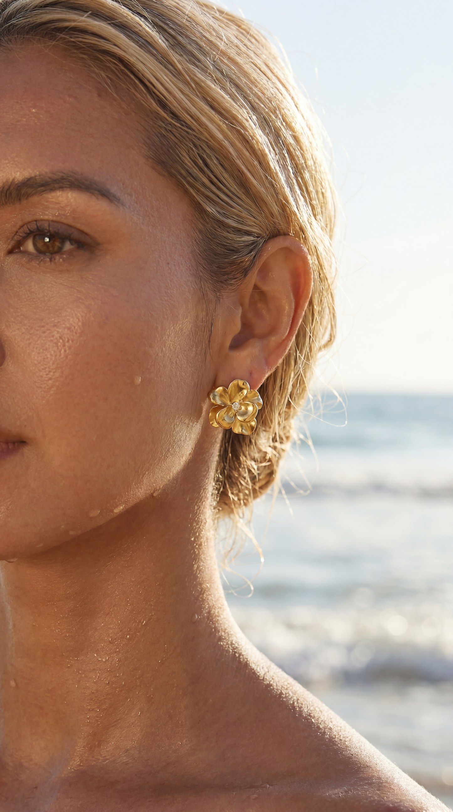 GOLDEN SAMPAGUITA FLOWER EARRINGS