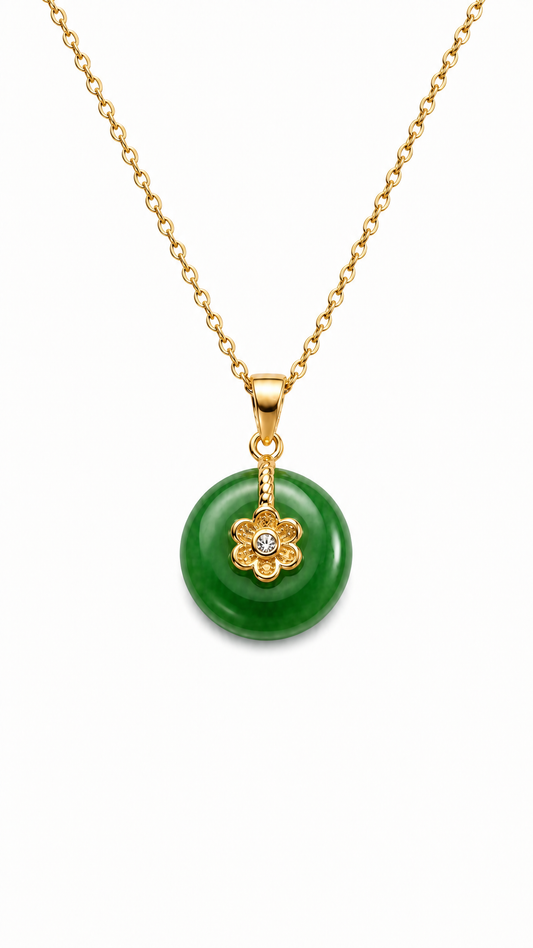 JADE SAMPAGUITA FLOWER NECKLACE