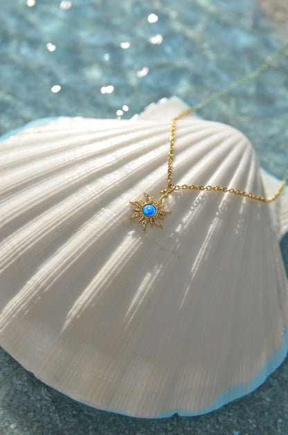 DAINTY OPAL SUN NECKLACE