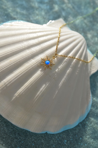 DAINTY OPAL SUN NECKLACE