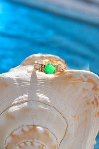 JADE SEAWEED RING