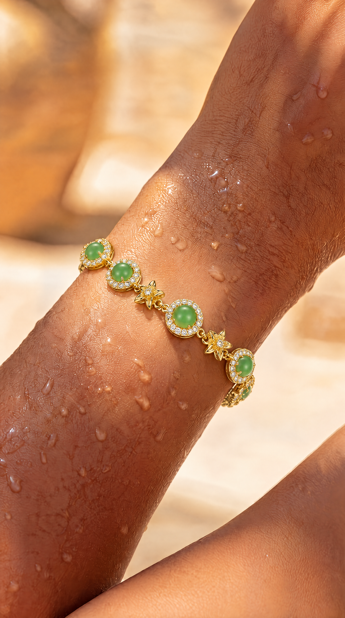 JADE SAMPAGUITA FLOWER BRACELET