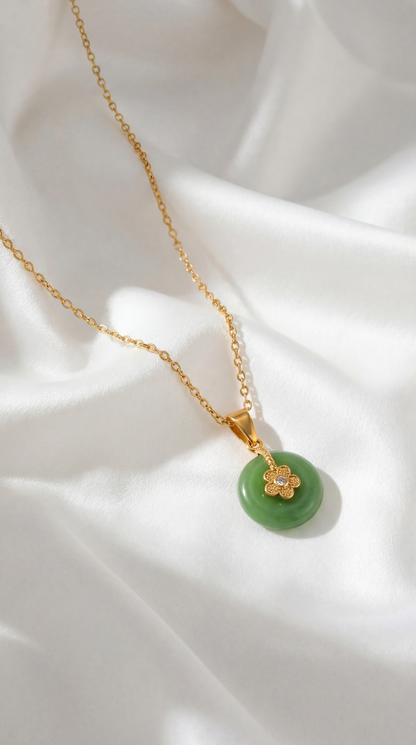 JADE SAMPAGUITA FLOWER NECKLACE