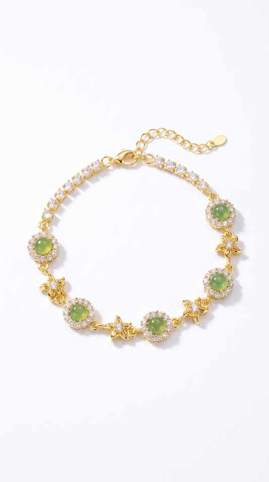 JADE SAMPAGUITA FLOWER BRACELET