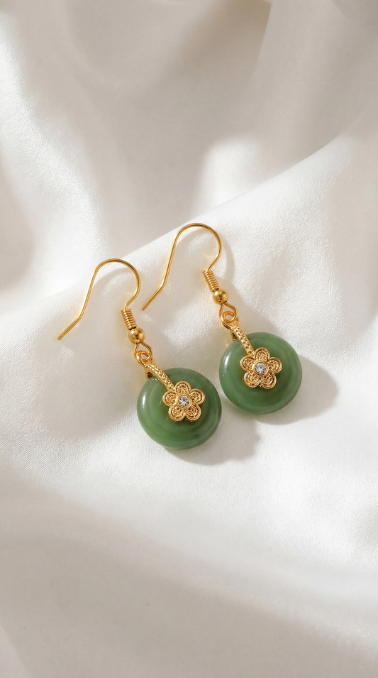 JADE SAMPAGUITA FLOWER DROP EARRINGS
