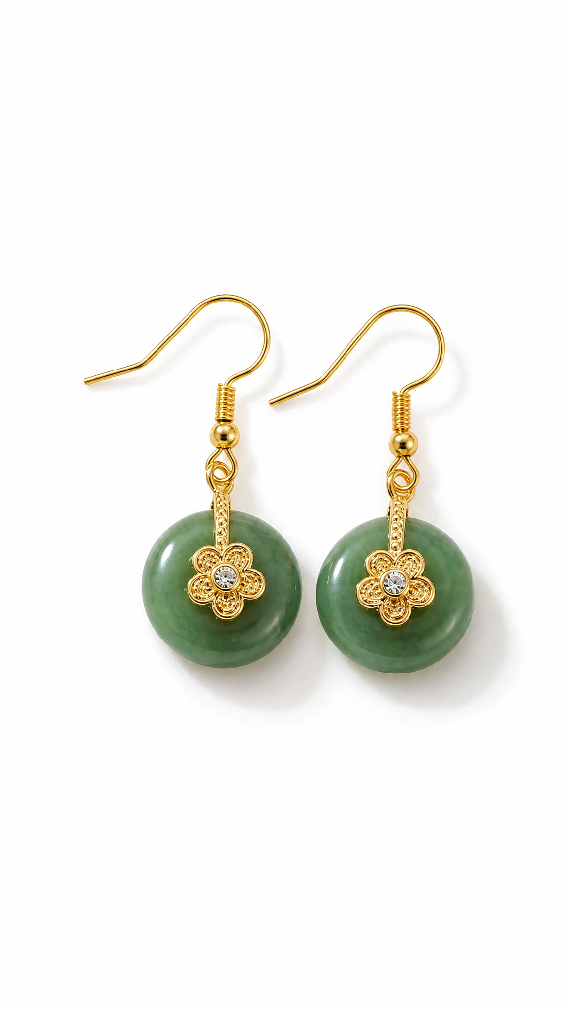 JADE SAMPAGUITA FLOWER DROP EARRINGS
