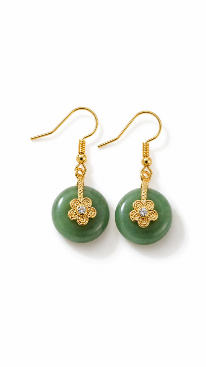 JADE SAMPAGUITA FLOWER DROP EARRINGS