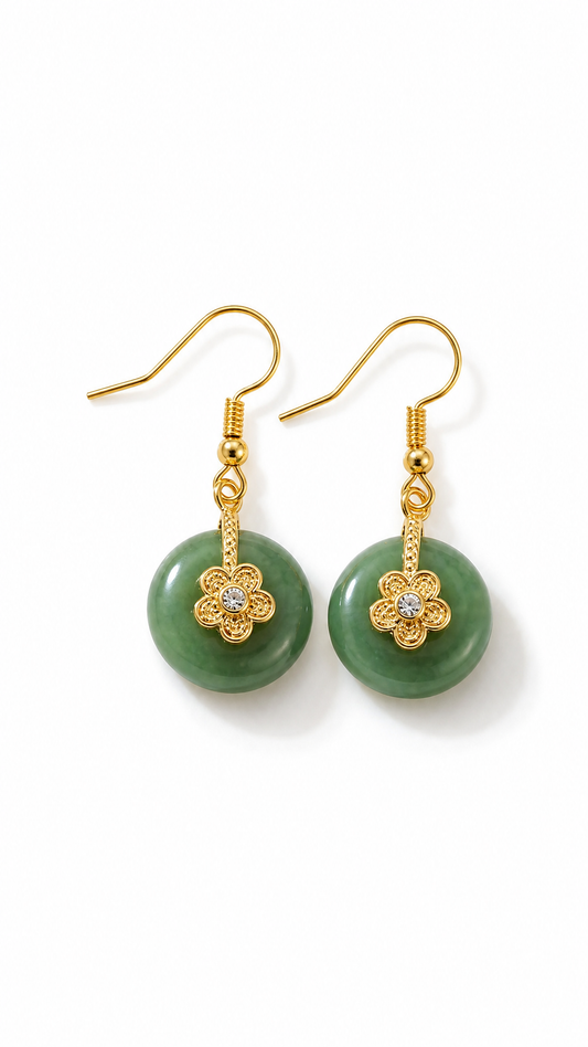 JADE SAMPAGUITA FLOWER DROP EARRINGS