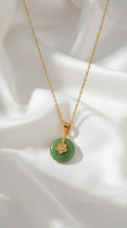 JADE SAMPAGUITA FLOWER NECKLACE