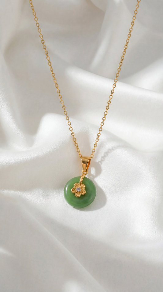 JADE SAMPAGUITA FLOWER NECKLACE