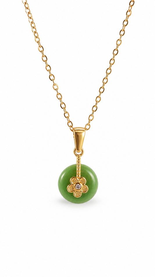 JADE SAMPAGUITA FLOWER NECKLACE