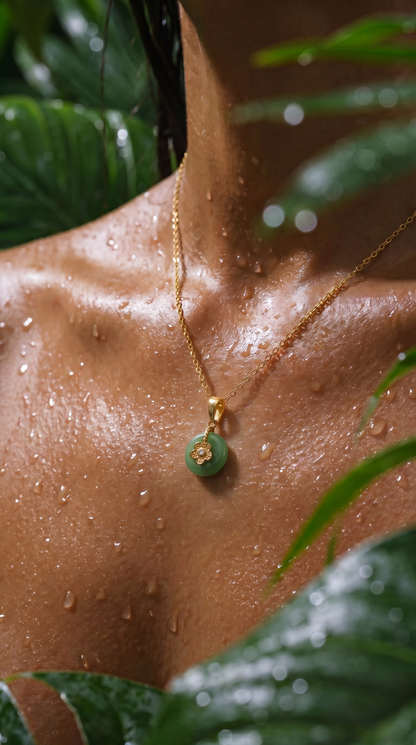 JADE SAMPAGUITA FLOWER NECKLACE