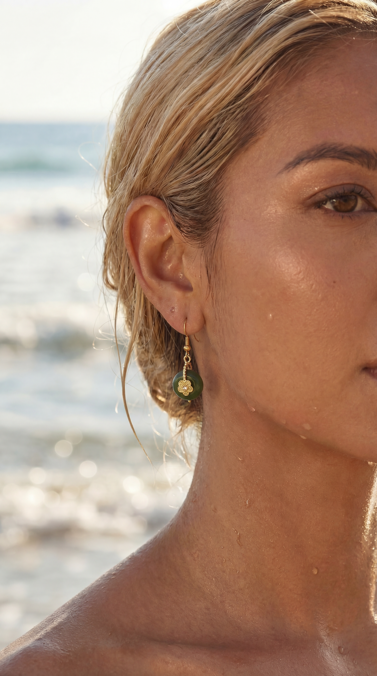 JADE SAMPAGUITA FLOWER DROP EARRINGS