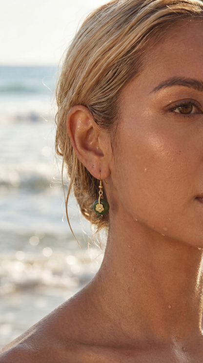 JADE SAMPAGUITA FLOWER DROP EARRINGS
