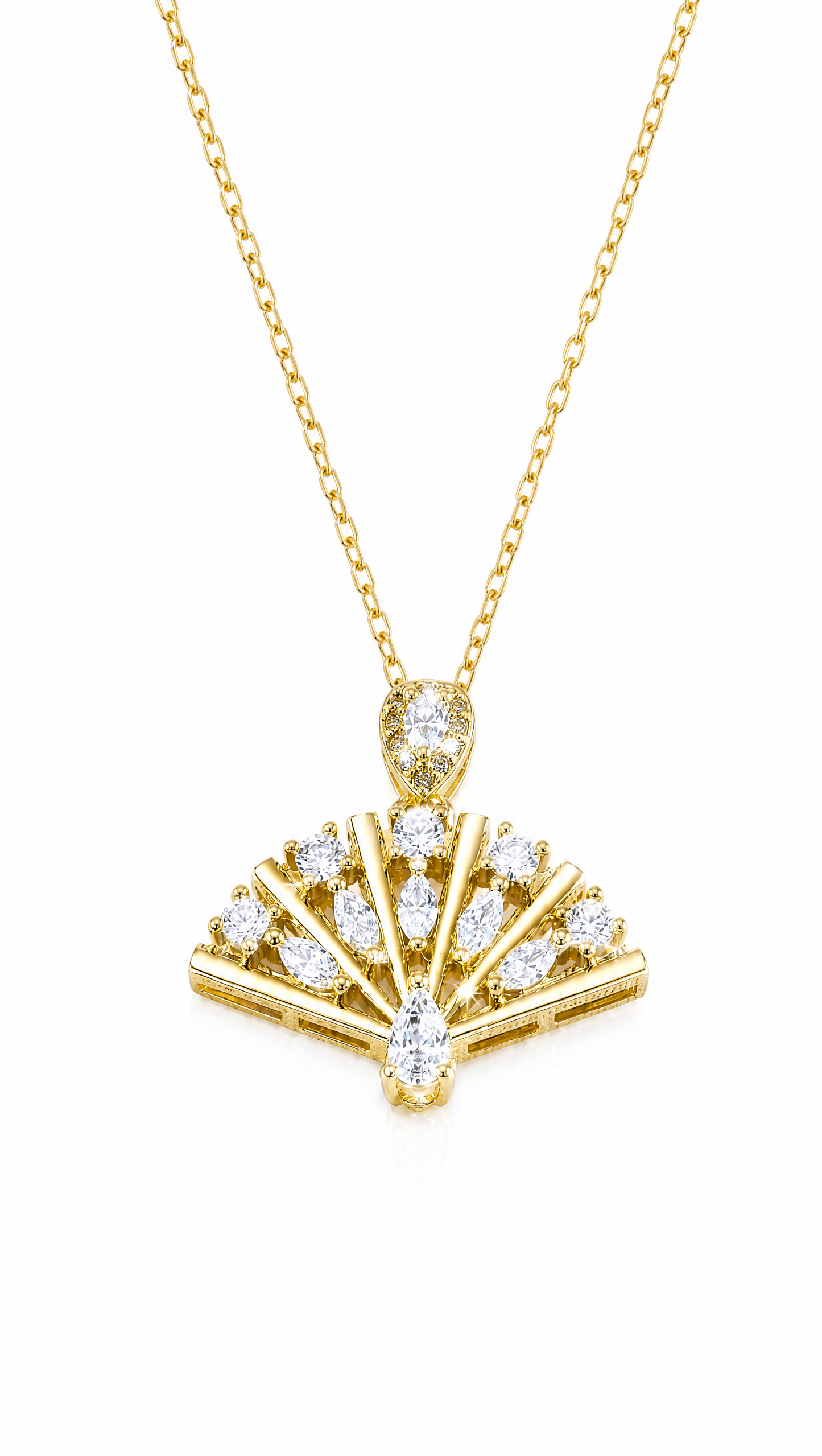 PAMAYPAY DIAMOND FAN NECKLACE