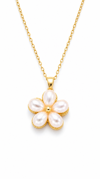 PEARL SAMPAGUITA FLOWER SPINNER NECKLACE