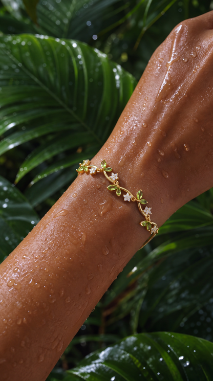 PERIDOT SAMPAGUITA FLOWER VINE BRACELET