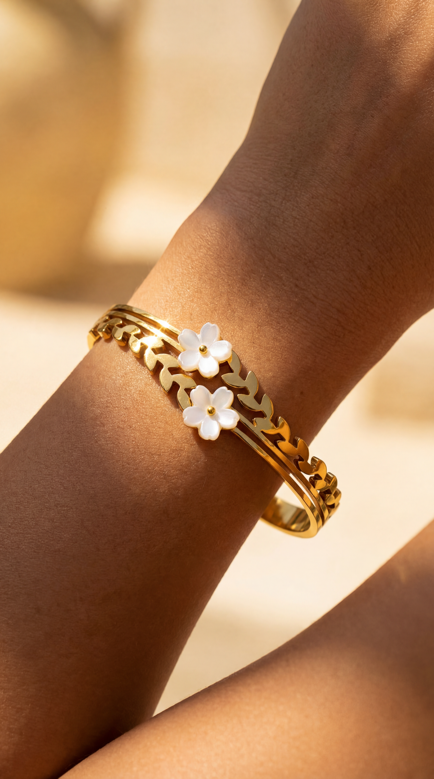 SAMPAGUITA FLOWER BANGLE BRACELET