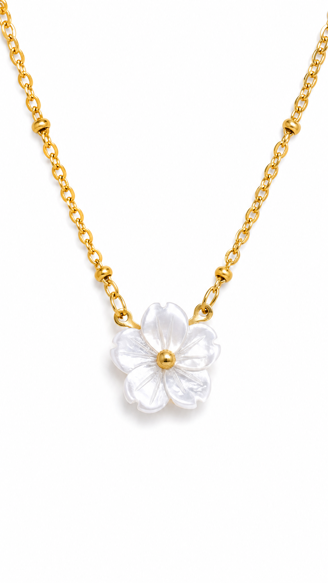 DAINTY PEARL SAMPAGUITA FLOWER NECKLACE