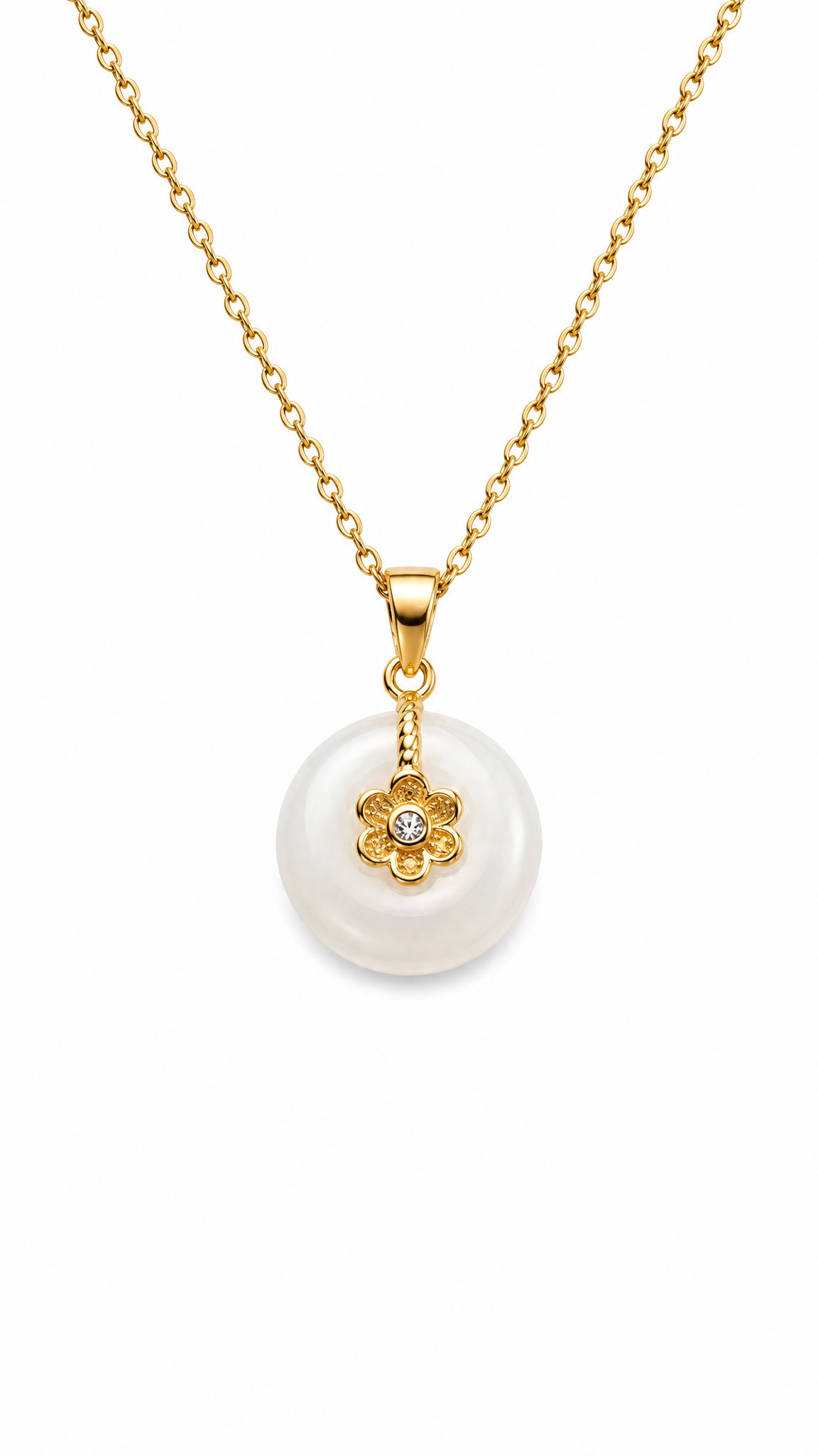 JADE SAMPAGUITA FLOWER NECKLACE