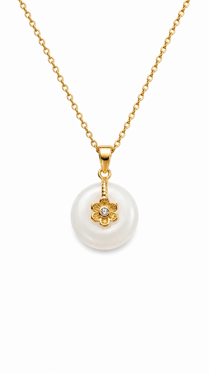 JADE SAMPAGUITA FLOWER NECKLACE