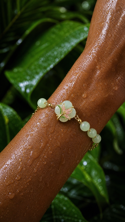 WHITE JADE GUMAMELA FLOWER BRACELET