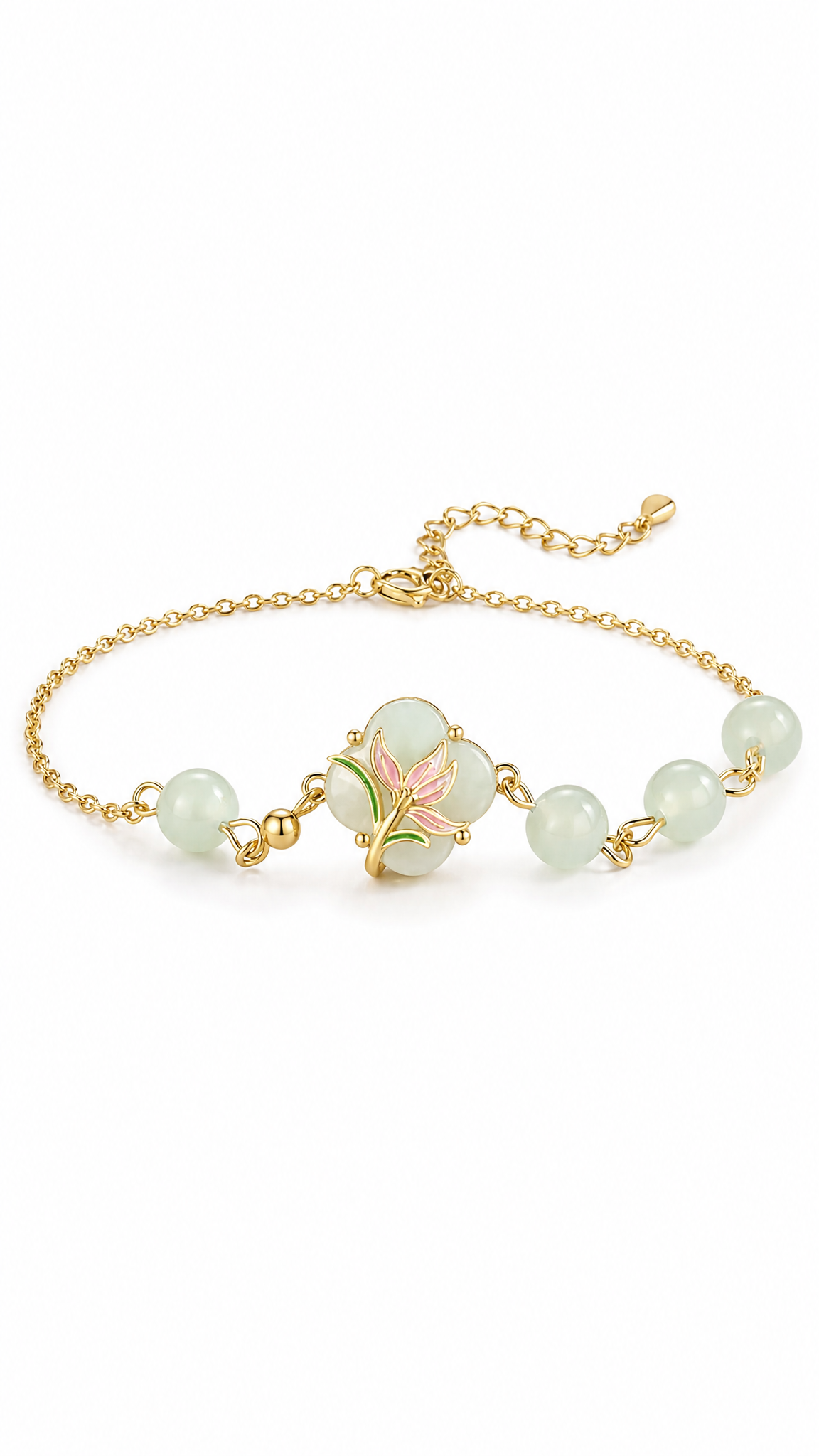 WHITE JADE GUMAMELA FLOWER BRACELET