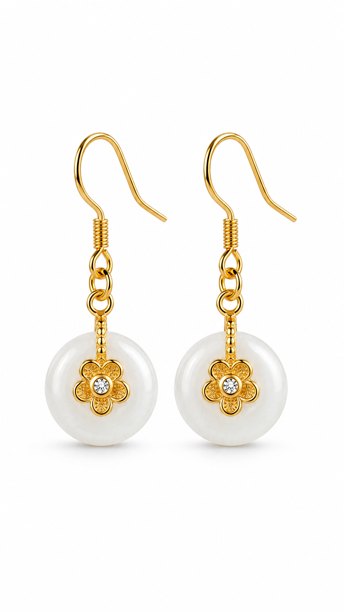 JADE SAMPAGUITA FLOWER DROP EARRINGS