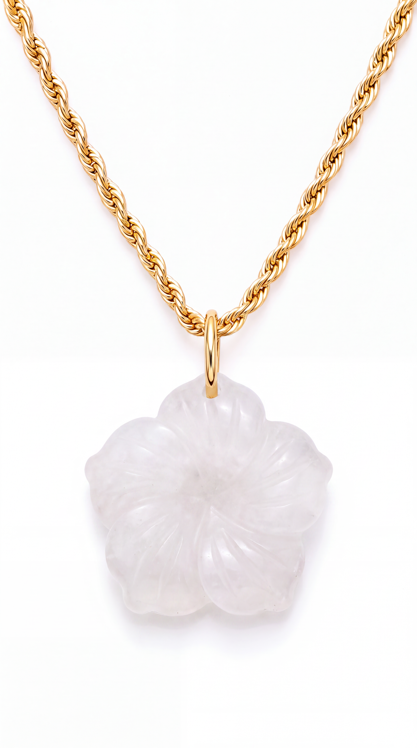 GEMSTONE SAMPAGUITA FLOWER NECKLACE