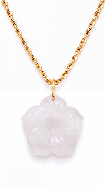 GEMSTONE SAMPAGUITA FLOWER NECKLACE